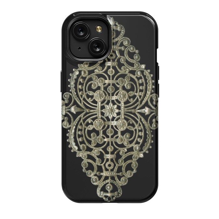 iPhone 15 StrongFit Golden Ornamental Jewelry by Andrea Haase