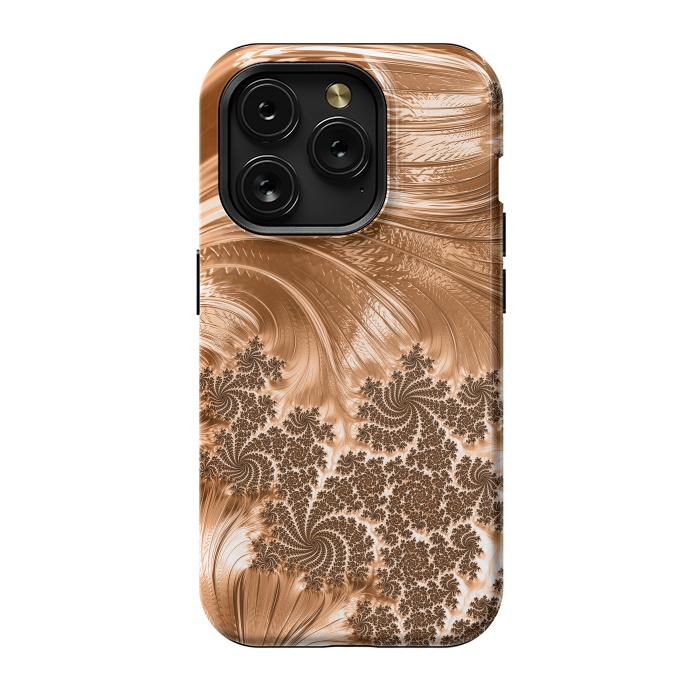 iPhone 15 Pro StrongFit Copper Floral Fractal by Andrea Haase