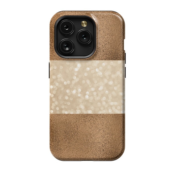 iPhone 15 Pro StrongFit Faux Glitter And Copper by Andrea Haase