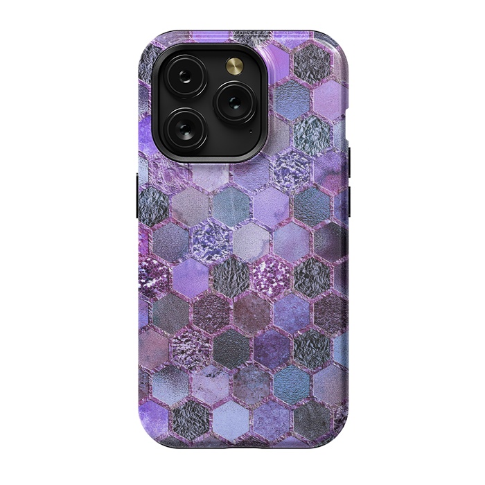 iPhone 15 Pro StrongFit Purple Metal Honeycomb Pattern by  Utart
