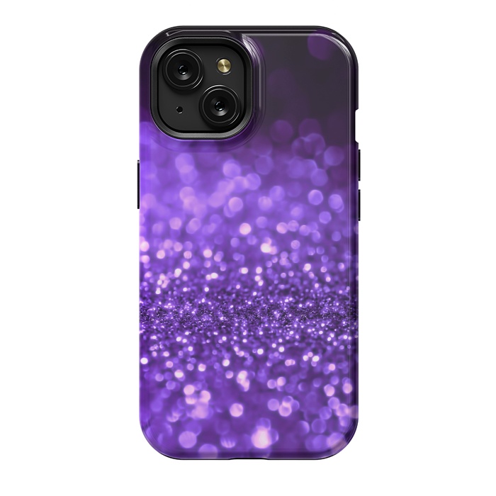 iPhone 15 StrongFit Ultra Violet Faux Glitter by  Utart