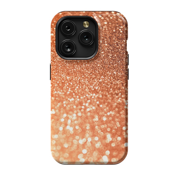iPhone 15 Pro StrongFit Peach Faux Glitter by  Utart