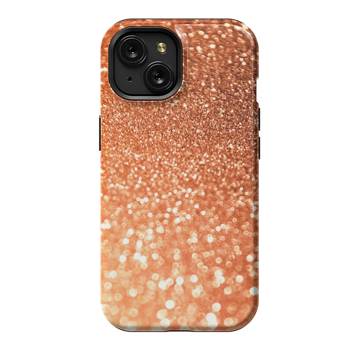 iPhone 15 StrongFit Peach Faux Glitter by  Utart