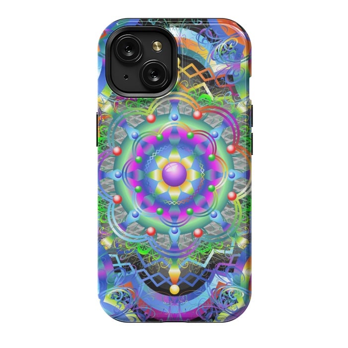 iPhone 15 StrongFit Mandala Universe Psychedelic  by BluedarkArt
