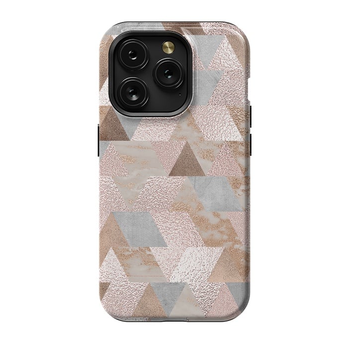 iPhone 15 Pro StrongFit Rose Gold and Copper Triangle Pattern by  Utart