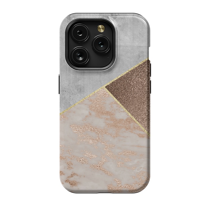 iPhone 15 Pro StrongFit ROse Gold Copper and Concrete Triangles Pattern by  Utart