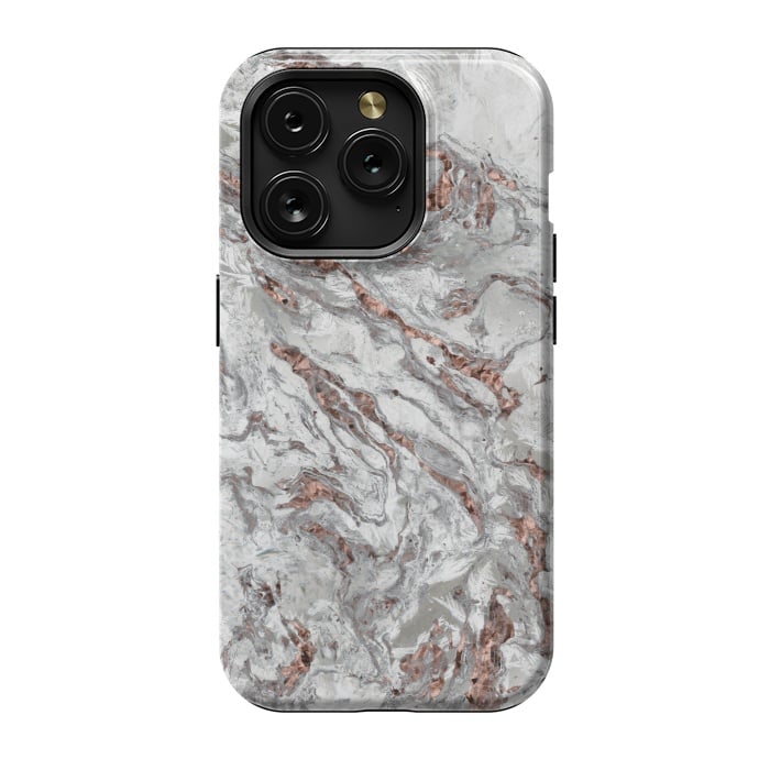 iPhone 15 Pro StrongFit Marble And Copper Glamour 2 by Andrea Haase