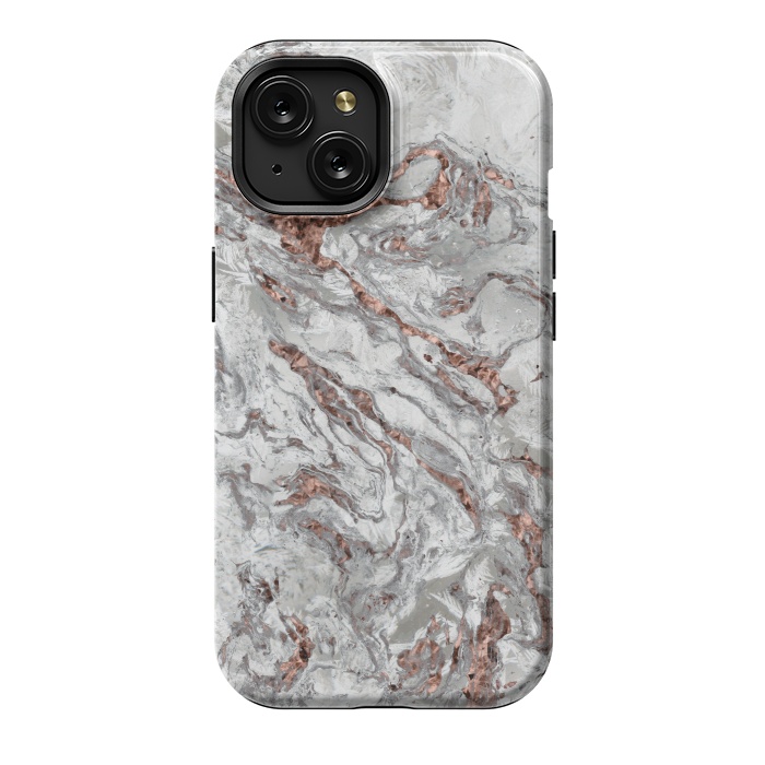 iPhone 15 StrongFit Marble And Copper Glamour 2 by Andrea Haase