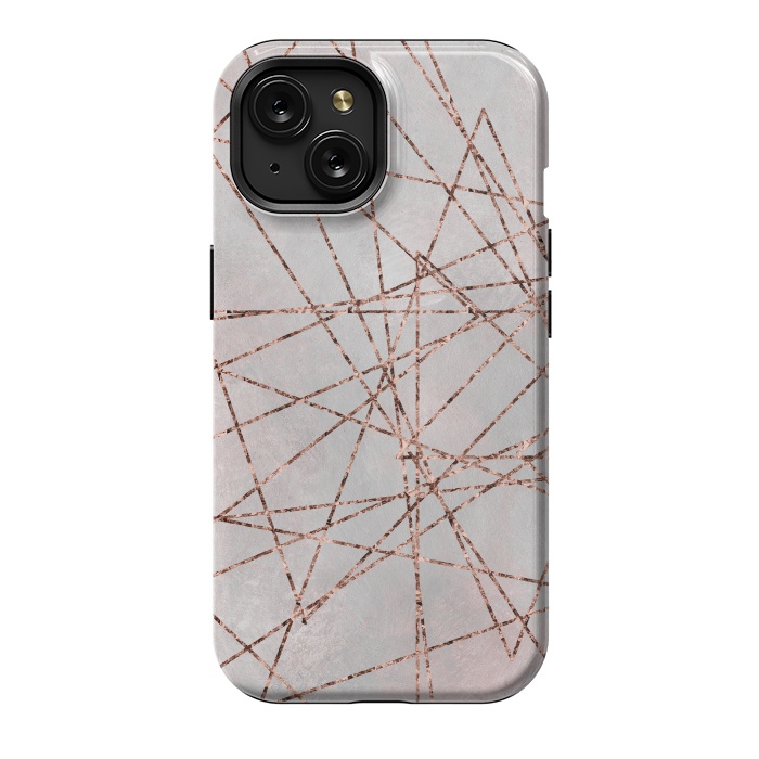 iPhone 15 StrongFit Copper Lines On Marble 2 by Andrea Haase