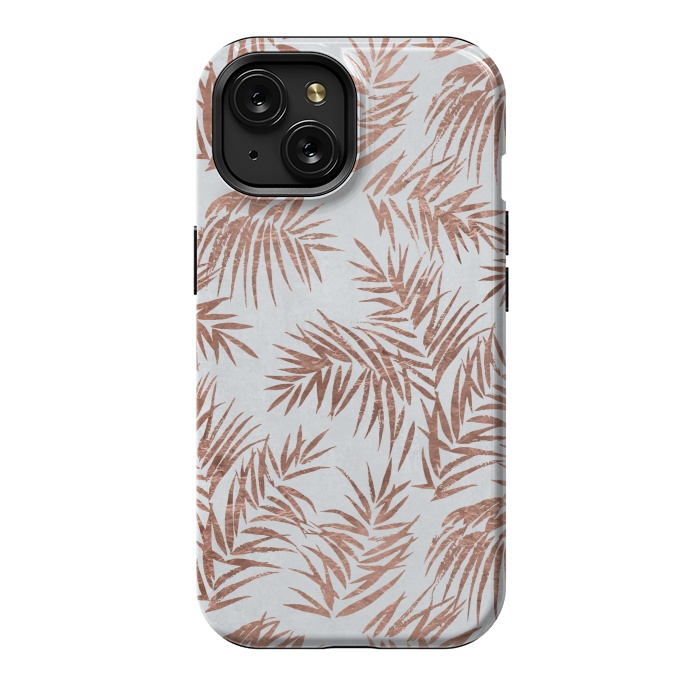 iPhone 15 StrongFit Copper Palm Leaves 2 by Andrea Haase