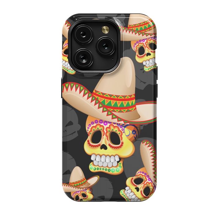 iPhone 15 Pro StrongFit Mexico Sugar Skull with Sombrero by BluedarkArt