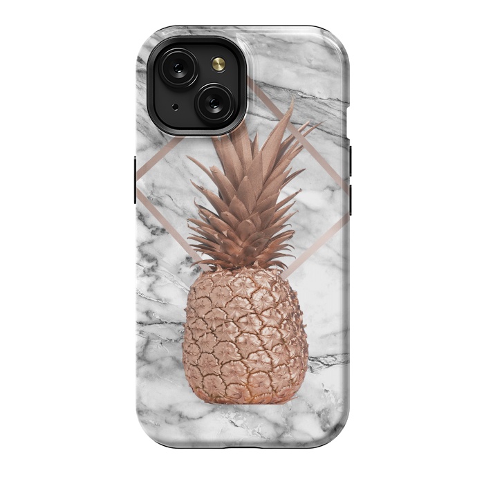 iPhone 15 StrongFit Copper Pineapple Abstract Shape and Marble  by  Utart