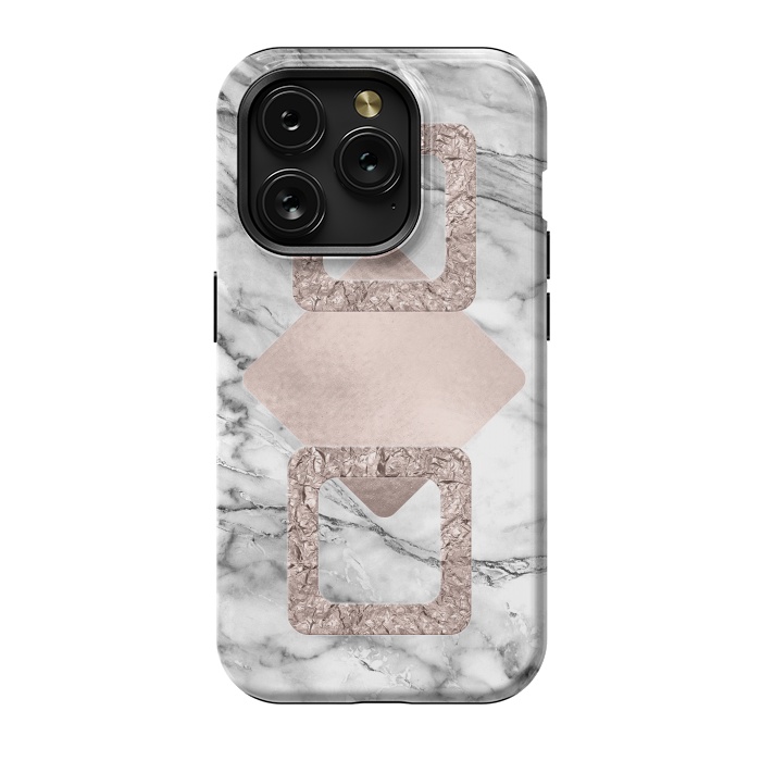 iPhone 15 Pro StrongFit Rose Gold Geometric Shapes on Marble by  Utart