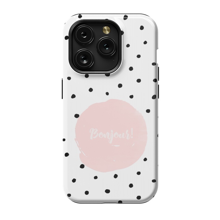 iPhone 15 Pro StrongFit Bonjour - on polka dots  by  Utart