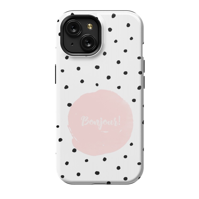 iPhone 15 StrongFit Bonjour - on polka dots  by  Utart