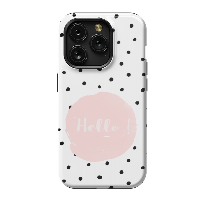 iPhone 15 Pro StrongFit Hello on polka dots  by  Utart