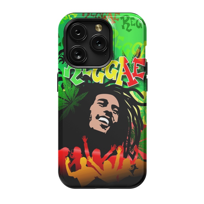 iPhone 15 Pro StrongFit Reggae RastaMan Music Colors Fun and Marijuana by BluedarkArt