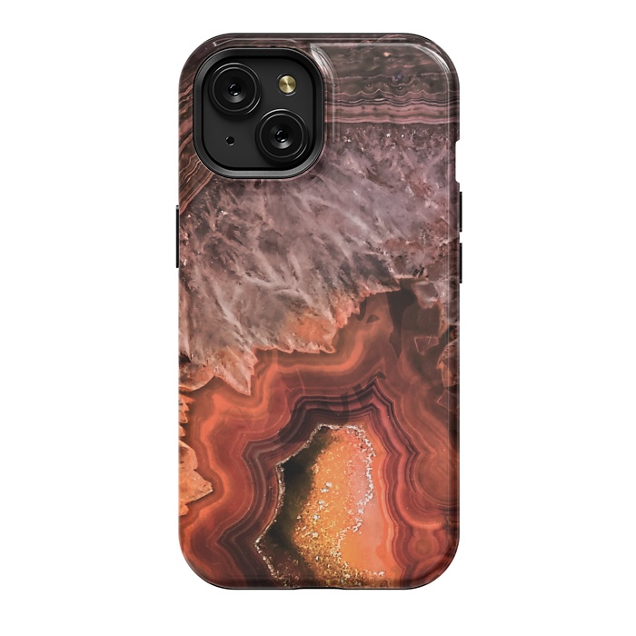 iPhone 15 StrongFit Copper Brown Agate by  Utart