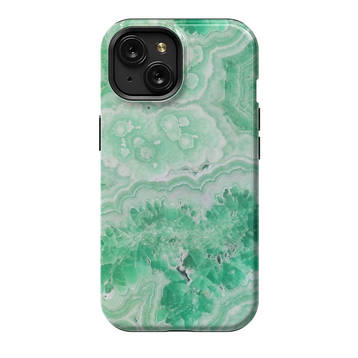 iPhone 15 StrongFit Mint Green Agate by  Utart