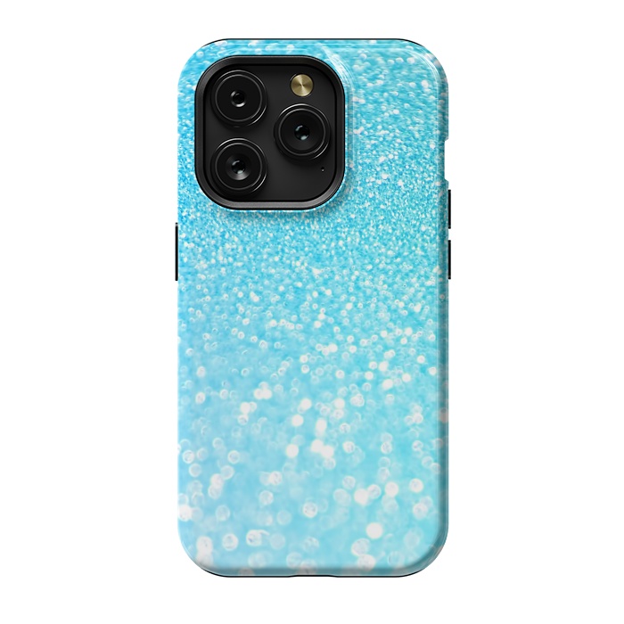 iPhone 15 Pro StrongFit Sky Blue Faux Glitter by  Utart