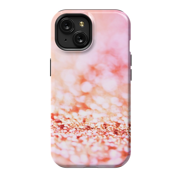 iPhone 15 StrongFit Sunny pink faux glitter by  Utart