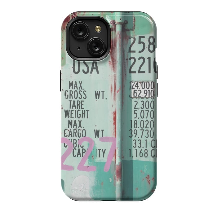 iPhone 15 StrongFit Turquoise Grafitti Container by Andrea Haase