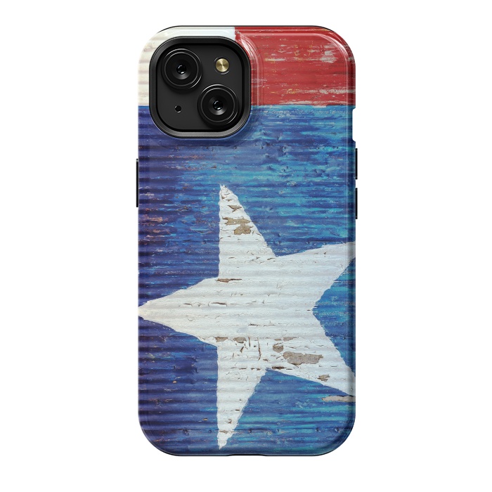 iPhone 15 StrongFit Texas Flag On Distressed Metal by Andrea Haase