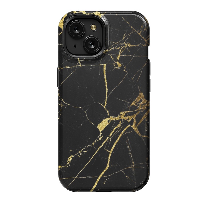 iPhone 15 StrongFit  Black-Gold Marble Impress by ''CVogiatzi.