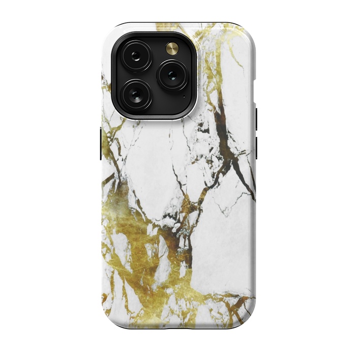 iPhone 15 Pro StrongFit Gold-White Marble Impress by ''CVogiatzi.