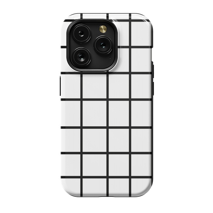 iPhone 15 Pro StrongFit Grid White & Black by ''CVogiatzi.