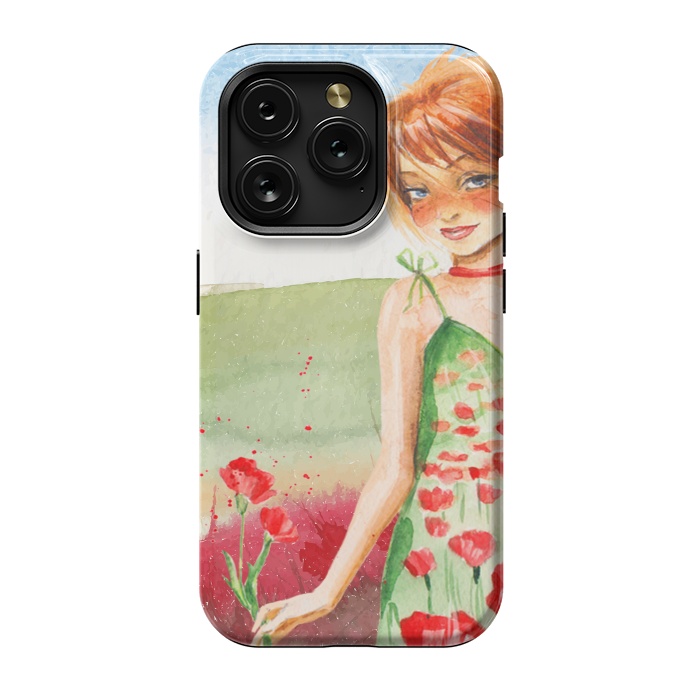 iPhone 15 Pro StrongFit Summer Girl in Poppy field by  Utart