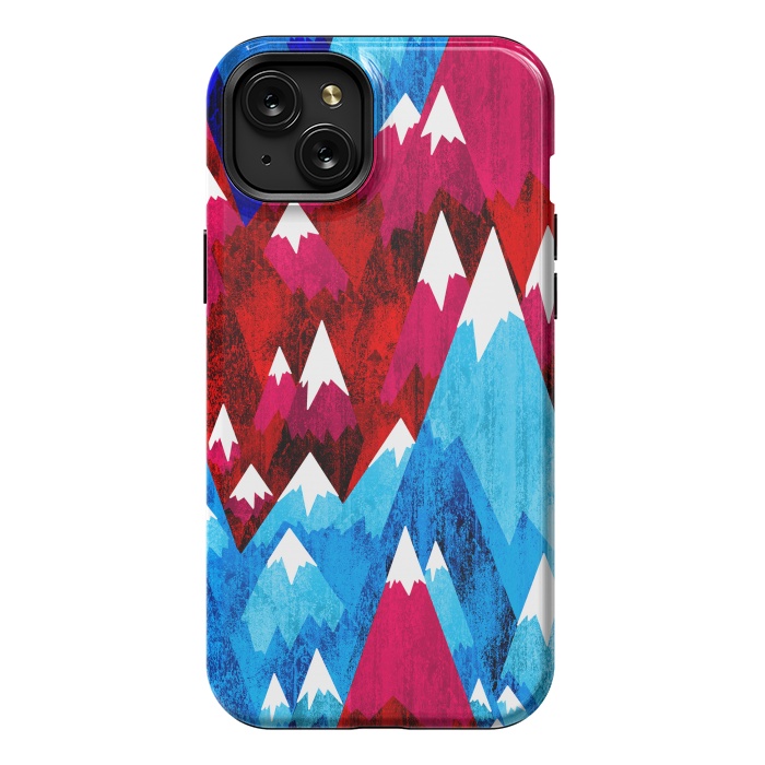 iPhone 15 Plus StrongFit Blue Peak Mountains by Steve Wade (Swade)