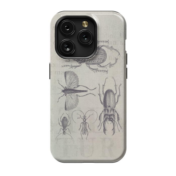 iPhone 15 Pro StrongFit Vintage Beetles And Bugs by Andrea Haase