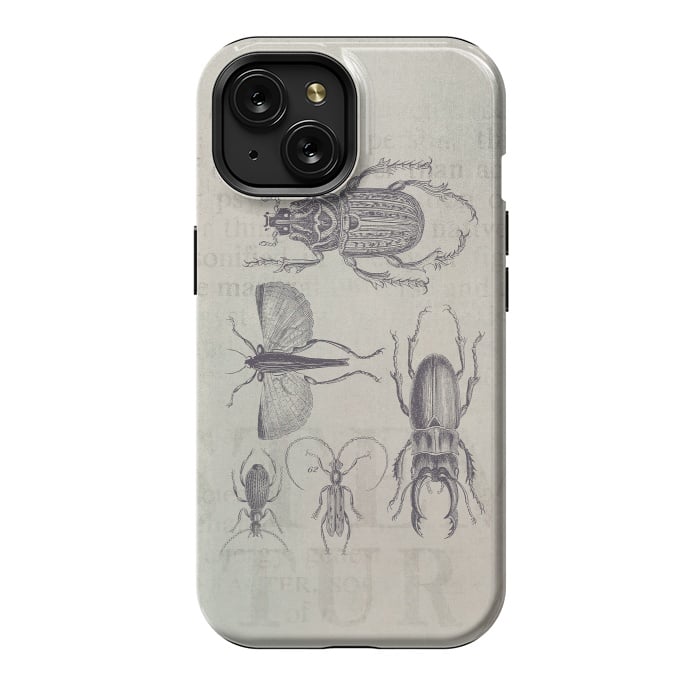 iPhone 15 StrongFit Vintage Beetles And Bugs by Andrea Haase