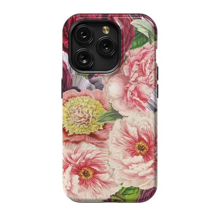 iPhone 15 Pro StrongFit Peonies and other Spring Flower pattern by  Utart