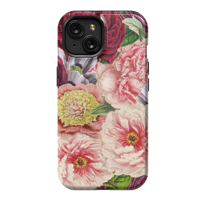 iPhone 15 StrongFit Peonies and other Spring Flower pattern by  Utart