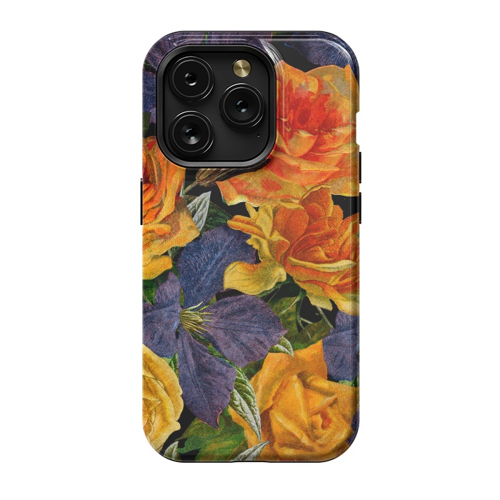 iPhone 15 Pro StrongFit Clematis and Yellow Vintage Roses by  Utart