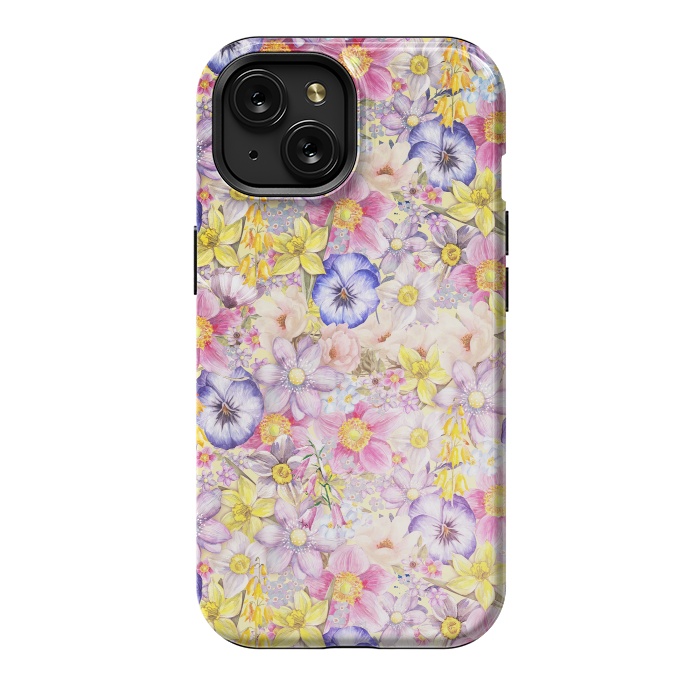 iPhone 15 StrongFit Lovely Spring Pansy Pattern by  Utart