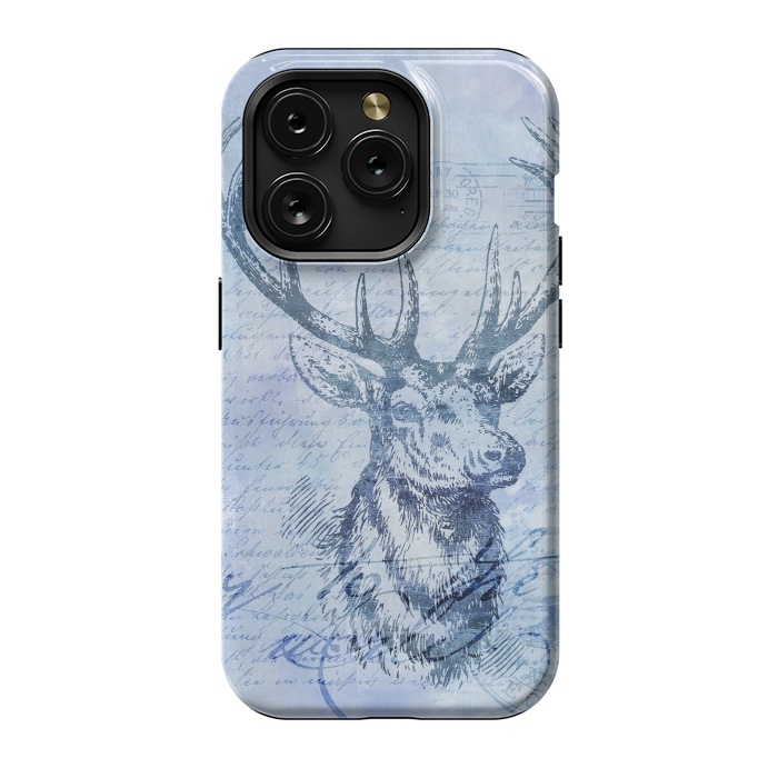 iPhone 15 Pro StrongFit Blue Nostalgic Deer by Andrea Haase