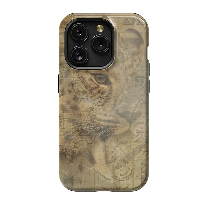 iPhone 15 Pro StrongFit Cheetah Vintage Style by Andrea Haase