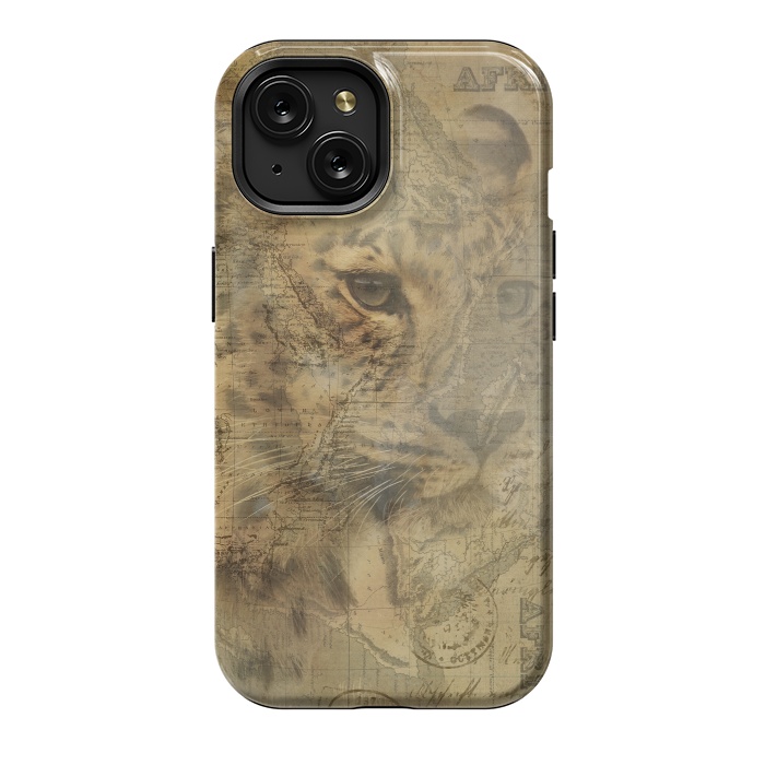 iPhone 15 StrongFit Cheetah Vintage Style by Andrea Haase