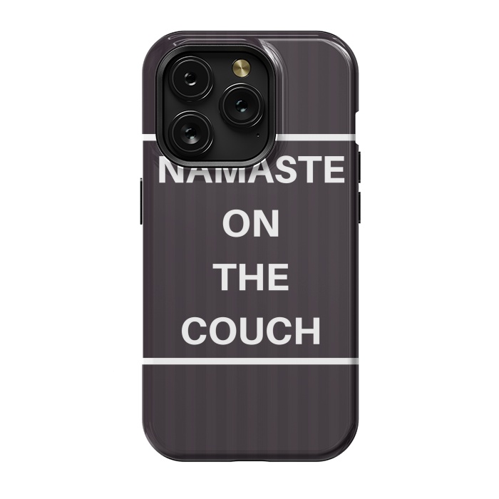 iPhone 15 Pro StrongFit namaste on the couch by MALLIKA