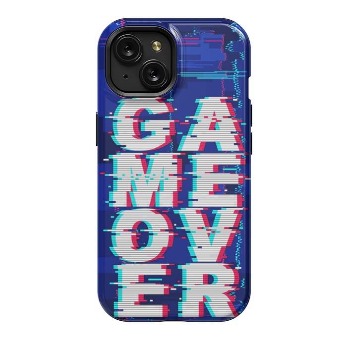 iPhone 15 StrongFit Game Over Glitch Text Distorted by BluedarkArt