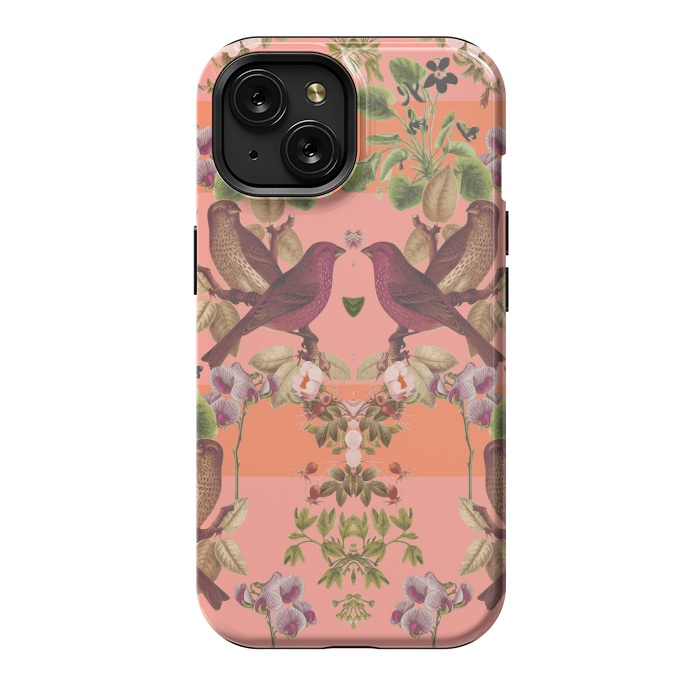 iPhone 15 StrongFit Vintage Botanic (Pink) by Zala Farah
