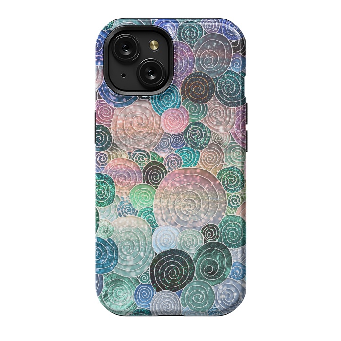 iPhone 15 StrongFit Multicolor Trendy Dots and Circles  by  Utart