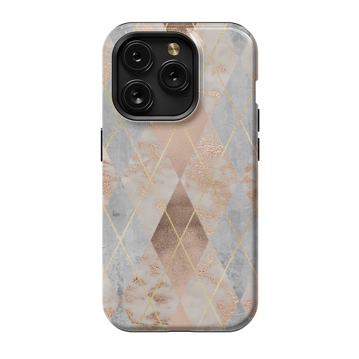 iPhone 15 Pro StrongFit Trendy Argyle Marble and Concrete Copper Pattern by  Utart