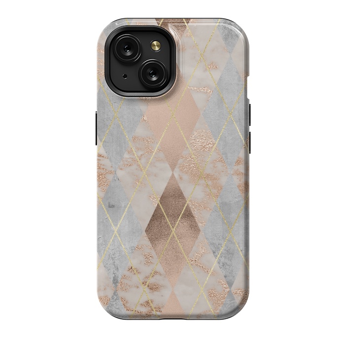 iPhone 15 StrongFit Trendy Argyle Marble and Concrete Copper Pattern by  Utart
