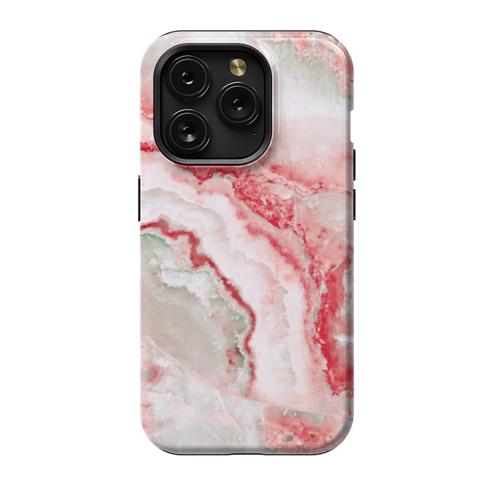 iPhone 15 Pro StrongFit Coral Red Veined Agate by  Utart