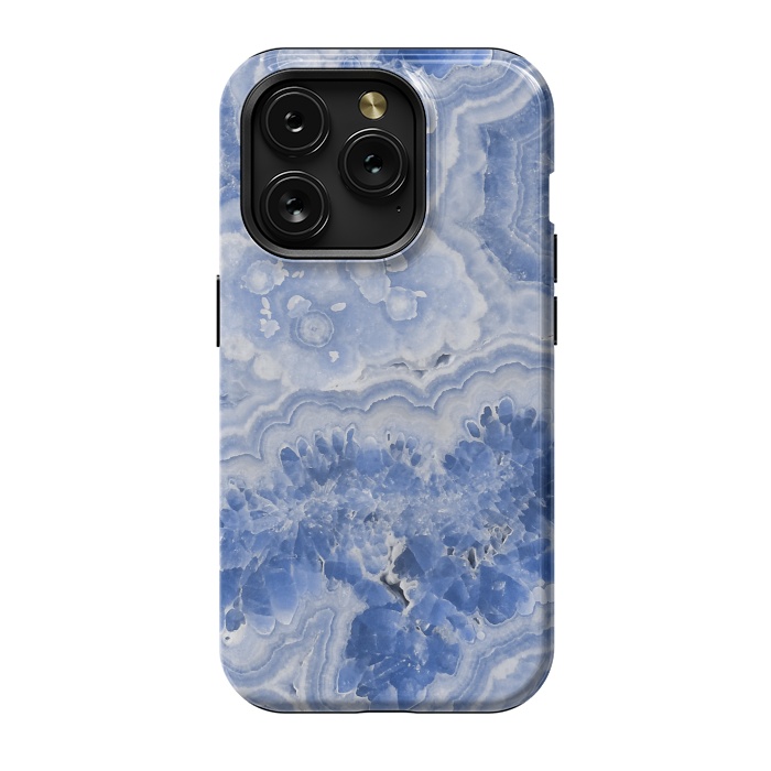 iPhone 15 Pro StrongFit Light Blue Chrystal Agate by  Utart