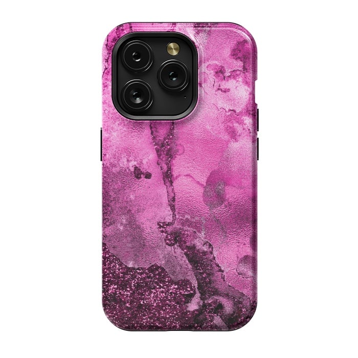 iPhone 15 Pro StrongFit Purple and Pink Glittering Ink Marble by  Utart